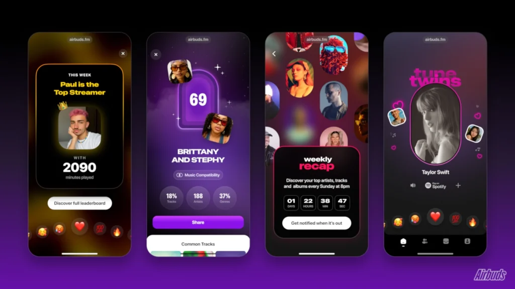 Airbuds — это музыкальная социальная сеть, которую Apple и Spotify хотели бы создать