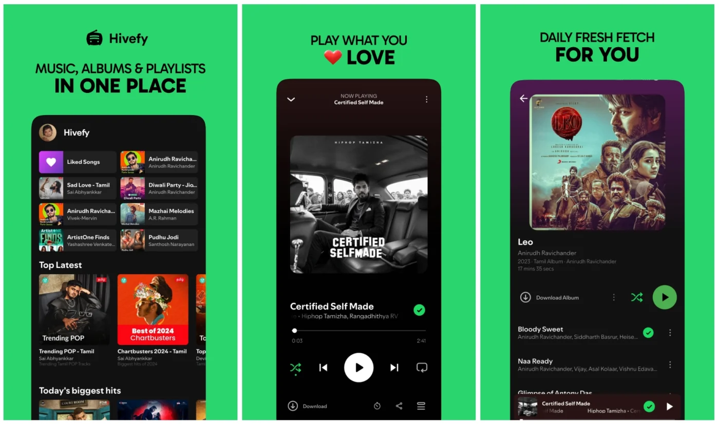 Hivefy - музыкальный плеер в стиле Spotify на Flutter